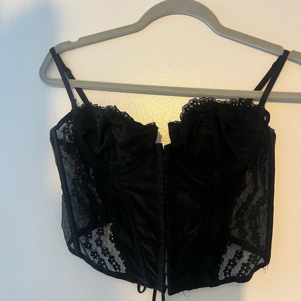 Urban Outfitters Black Lace Crop Top